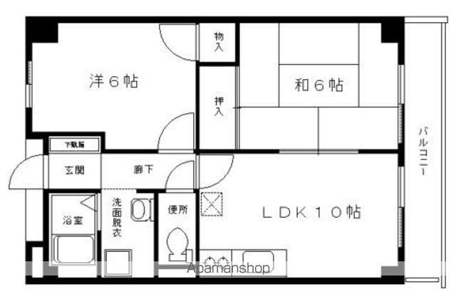 プェネリジェール西五条II(2LDK/3階)の間取り写真