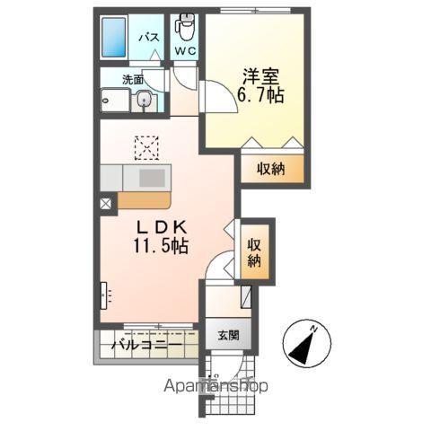 フレシール(1LDK/1階)の間取り写真