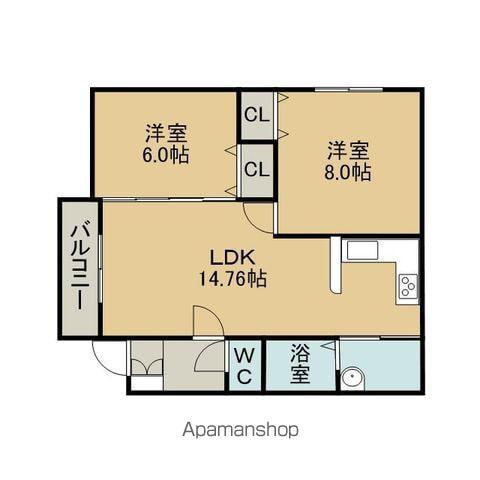 リクレイムB(2LDK/2階)の間取り写真