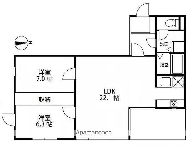 西武鉄道国分寺線 鷹の台駅 徒歩14分 4階建 築30年(2LDK/1階)の間取り写真