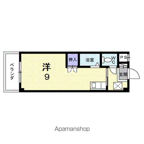 レジデンス家久(ワンルーム/4階)の間取り写真