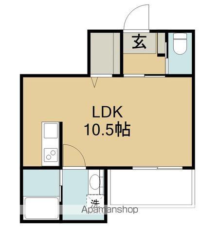 LIEN鯨多(ワンルーム/1階)の間取り写真