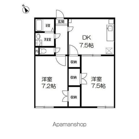 アンプルールフェールメルベェイユー(2DK/3階)の間取り写真