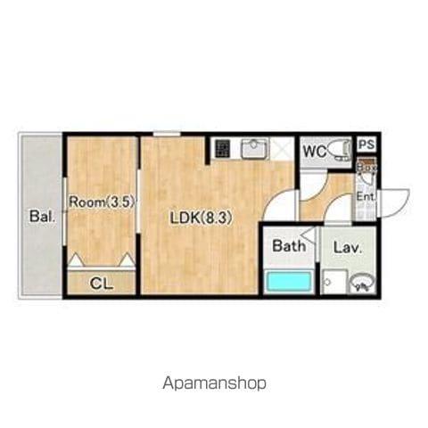 ジーメゾン千葉出洲港ラビアン(1LDK/1階)の間取り写真