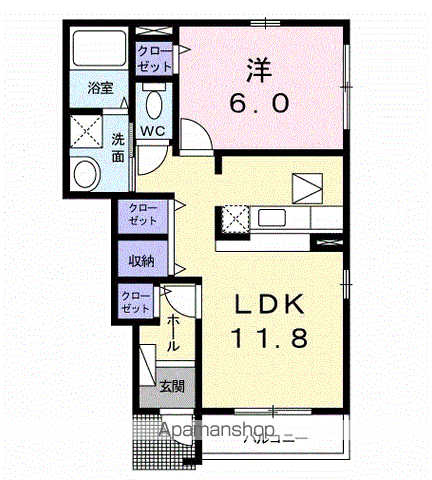 セレーノ Ⅰ(1LDK/1階)の間取り写真