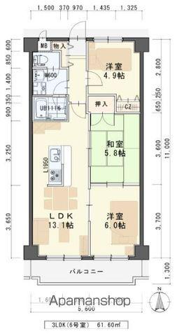 エクセレント岩沼(3LDK/3階)の間取り写真