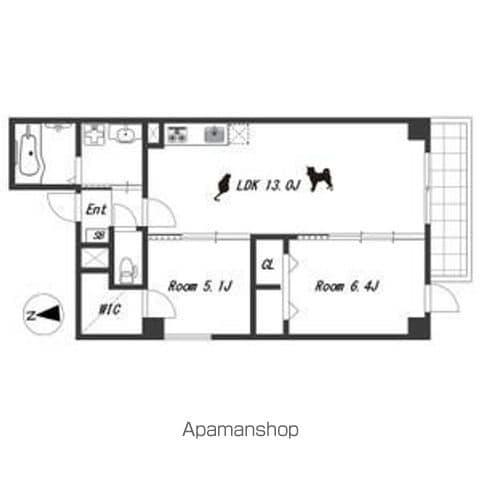 SUGARLOAF PARK花の木Ⅱ(2LDK/2階)の間取り写真