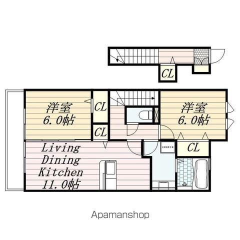 サンライズ(2LDK/2階)の間取り写真
