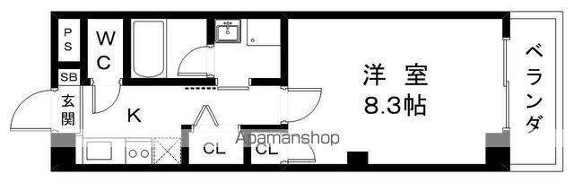 サンセール瀬田(1K/3階)の間取り写真