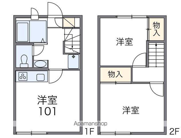 レオパレス高木(2DK/1階)の間取り写真
