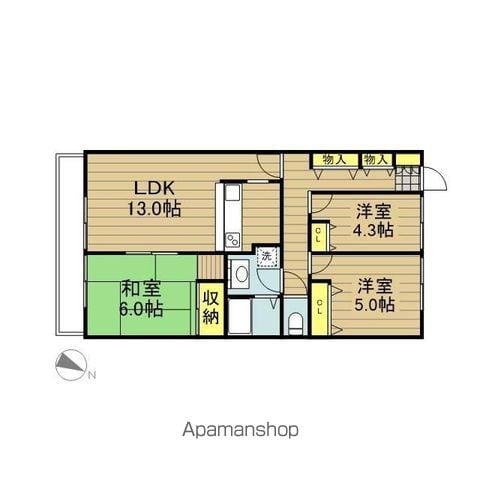 ガーデンシティ戸田(3LDK/3階)の間取り写真