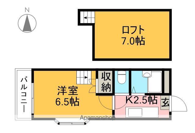 ハウス2000KUWANA(1K/4階)の間取り写真