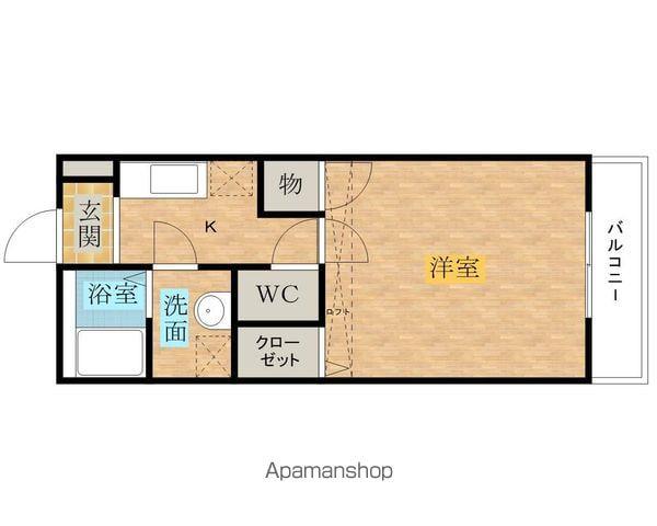 ノォアフロッド(1K/2階)の間取り写真