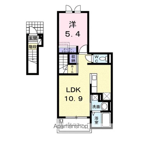 エスポワールⅠ(1LDK/2階)の間取り写真