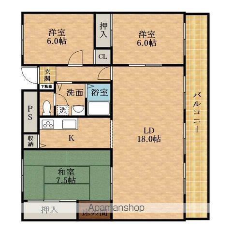 マスターズエル綾園20(3LDK/9階)の間取り写真