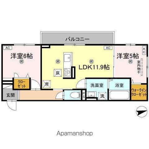 エムフルージュ(2LDK/1階)の間取り写真