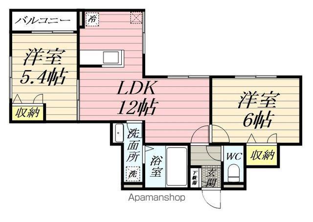 パークサイド鹿野(2LDK/3階)の間取り写真