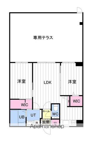 ONE YAMAHANA(2LDK/1階)の間取り写真