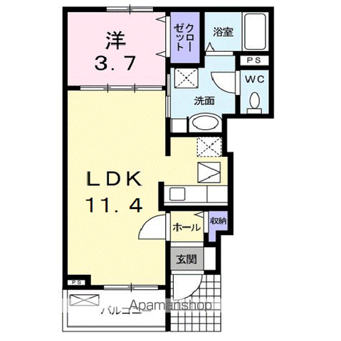 サン・ボヌ-ル(1LDK/1階)の間取り写真