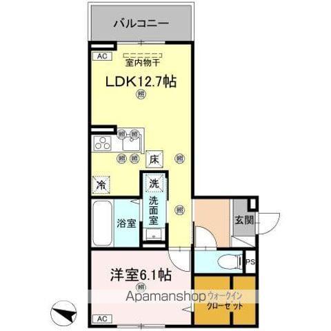 フィオーレガーデン北田宮 C(1LDK/1階)の間取り写真