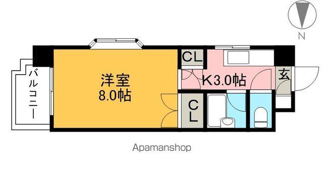 ジョイフル薊野(1K/2階)の間取り写真