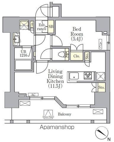 ORSUS 三ノ輪(1LDK/2階)の間取り写真