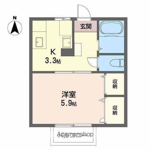 ディアス江口(1K/1階)の間取り写真