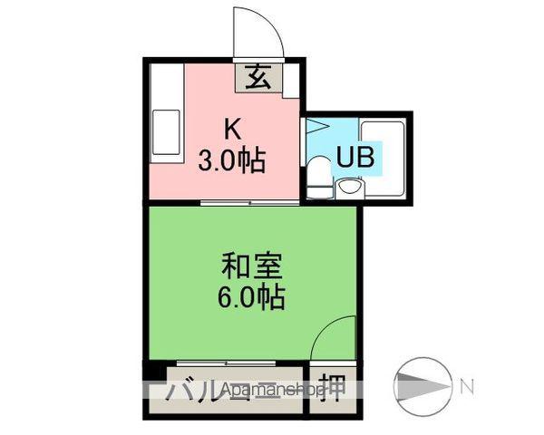 しらさぎハイツ(1DK/3階)の間取り写真