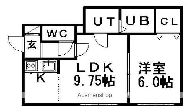 イクシオンNSII(1LDK/3階)の間取り写真