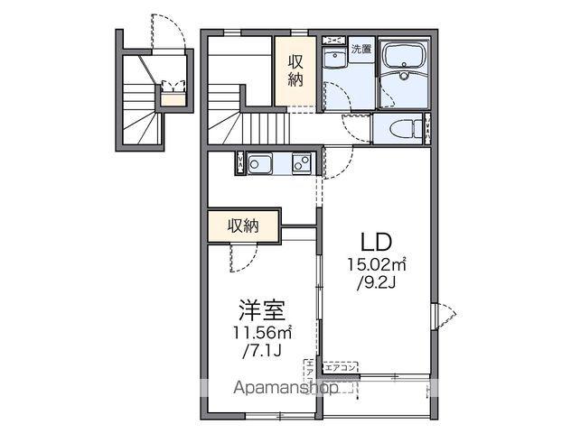 レオネクストK旭ヶ浦Ⅰ(1LDK/2階)の間取り写真