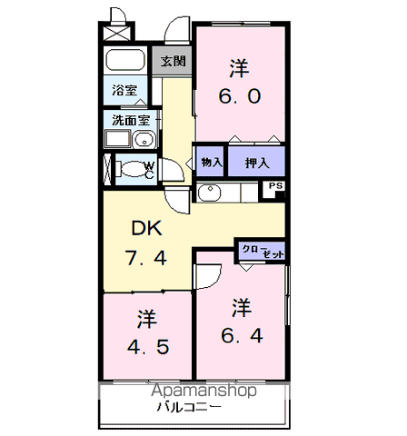 サンパティーク(2LDK/2階)の間取り写真