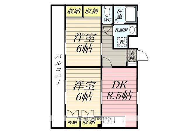 セブンヒルズマンション(2LDK/3階)の間取り写真
