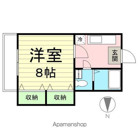 コーポラス宮千代(1K/1階)の間取り写真