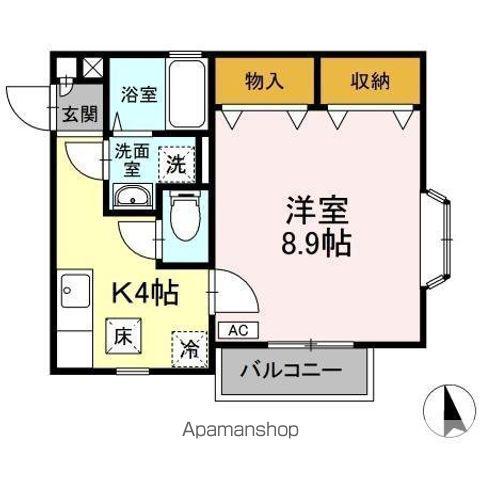 クァトロ・カーサ(1K/1階)の間取り写真