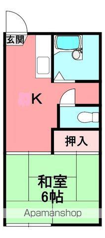アネックス横屋B(1K/2階)の間取り写真