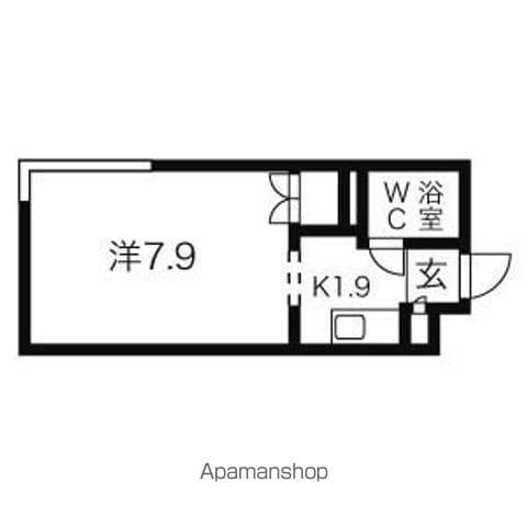 グランメール北6条(1K/4階)の間取り写真