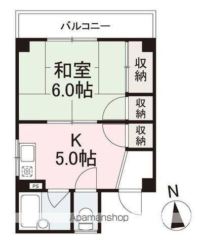 ELVITA花園(1K/2階)の間取り写真