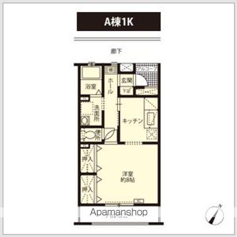 パルテール東新潟(1K/2階)の間取り写真