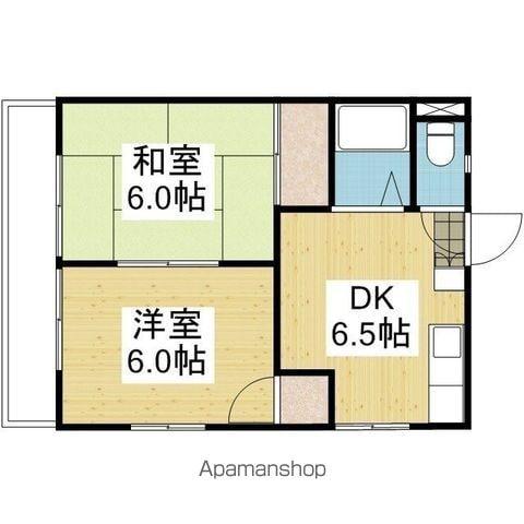 カーサ北久米(2DK/2階)の間取り写真