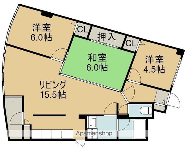 ドムス富岡Ⅱ(3LDK/6階)の間取り写真