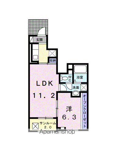 レジデンス青井(1LDK/1階)の間取り写真