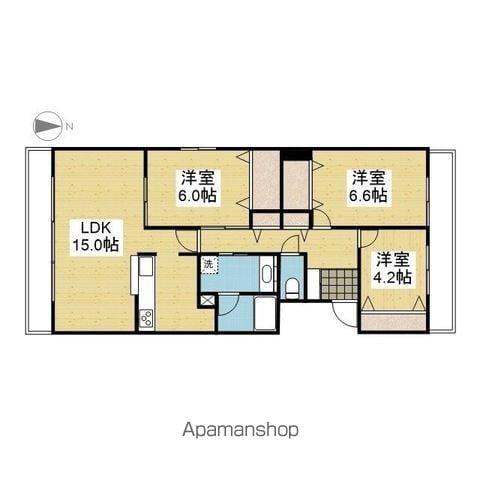 KAMIOKANDE清水町(3LDK/3階)の間取り写真