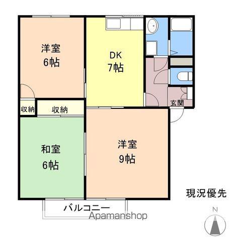 ラフォーレ壱番館(3DK/2階)の間取り写真