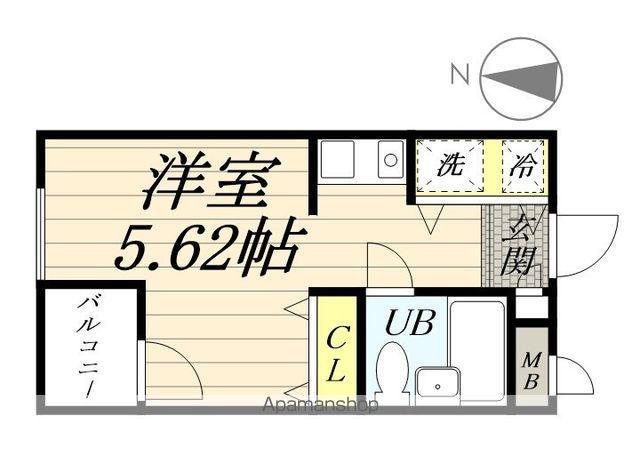 豊岡フーガB(ワンルーム/3階)の間取り写真