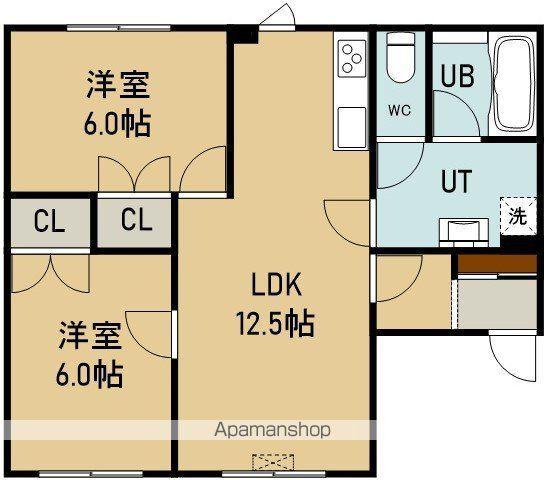 フォレストリーⅡ(2LDK/1階)の間取り写真