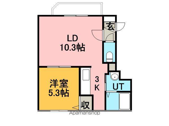 ウエストヴィラ(1LDK/4階)の間取り写真