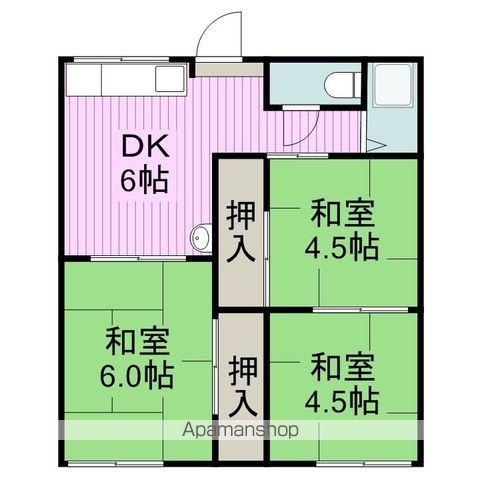 田園アパート(3DK/2階)の間取り写真
