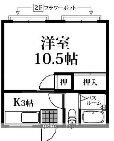 篠栗第一コーポA棟B棟(1K/2階)の間取り写真