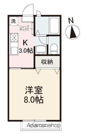 ロアールJUN(1K/2階)の間取り写真