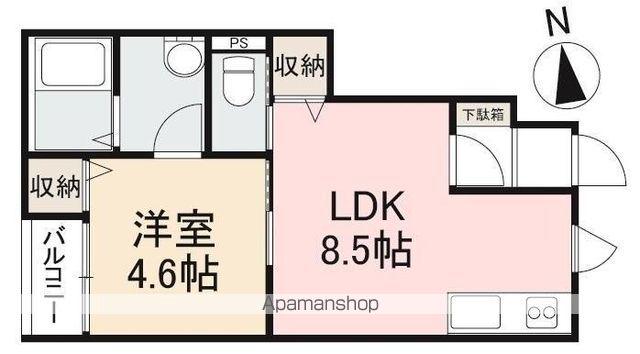 ルミエール元山Ⅰ(1LDK/1階)の間取り写真
